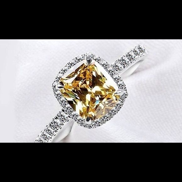 Citrine Princess Halo Ring - Picture 2 of 5